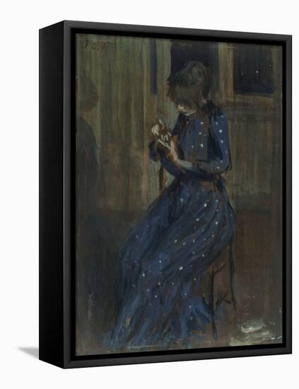 Girl in a Blue Dress-Philip Wilson Steer-Framed Premier Image Canvas