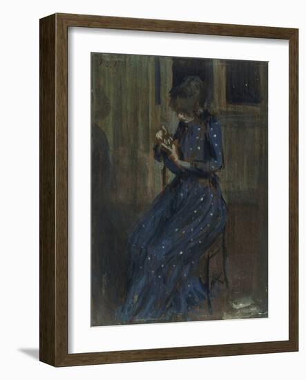 Girl in a Blue Dress-Philip Wilson Steer-Framed Giclee Print