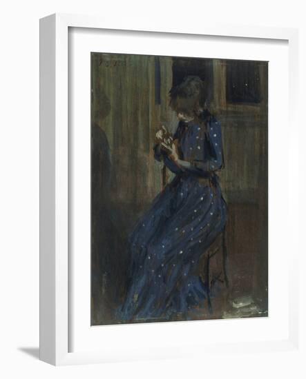 Girl in a Blue Dress-Philip Wilson Steer-Framed Giclee Print