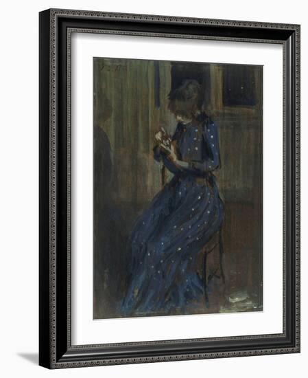 Girl in a Blue Dress-Philip Wilson Steer-Framed Giclee Print