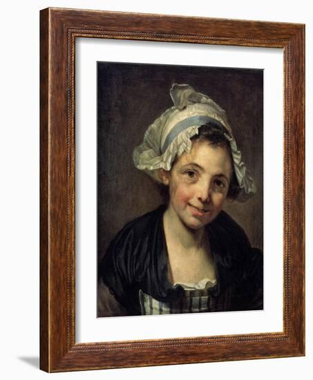Girl in a Bonnet, 1760S-Jean-Baptiste Greuze-Framed Giclee Print