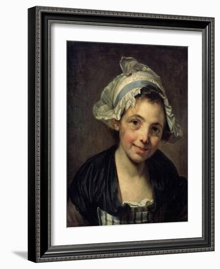 Girl in a Bonnet, 1760S-Jean-Baptiste Greuze-Framed Giclee Print