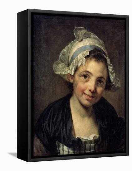 Girl in a Bonnet, 1760S-Jean-Baptiste Greuze-Framed Premier Image Canvas