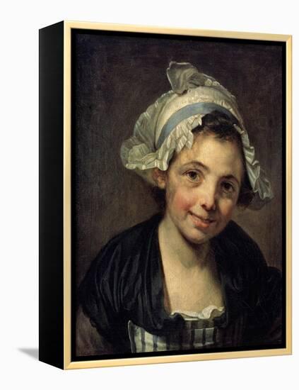Girl in a Bonnet, 1760S-Jean-Baptiste Greuze-Framed Premier Image Canvas