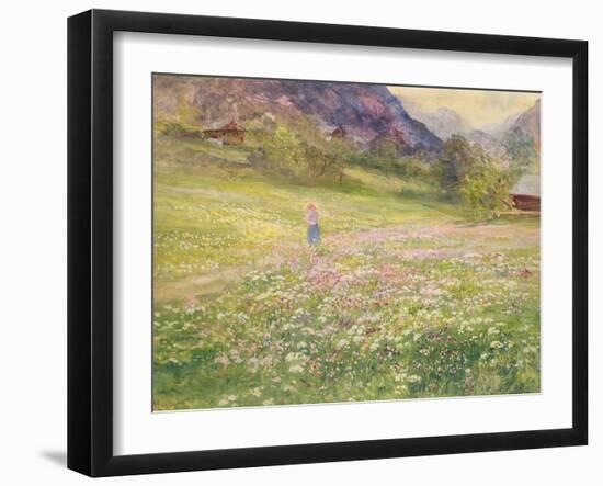 Girl in a Field of Poppies-John MacWhirter-Framed Giclee Print