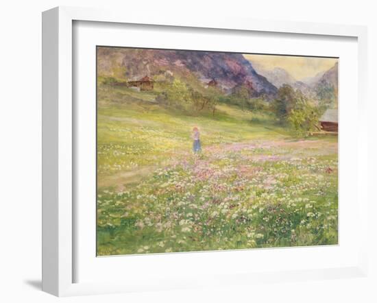 Girl in a Field of Poppies-John MacWhirter-Framed Giclee Print