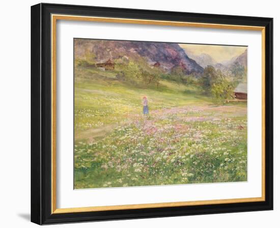 Girl in a Field of Poppies-John MacWhirter-Framed Giclee Print