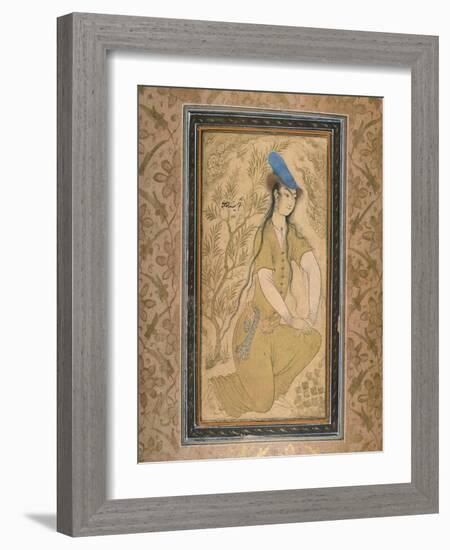 Girl in a Fur Hat, 1602-Riza-i Abbasi-Framed Giclee Print