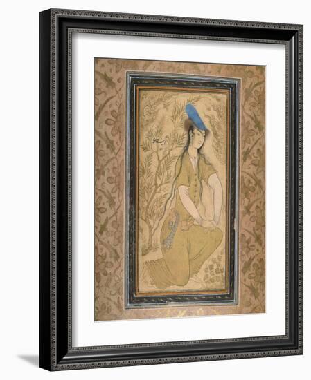 Girl in a Fur Hat, 1602-Riza-i Abbasi-Framed Giclee Print