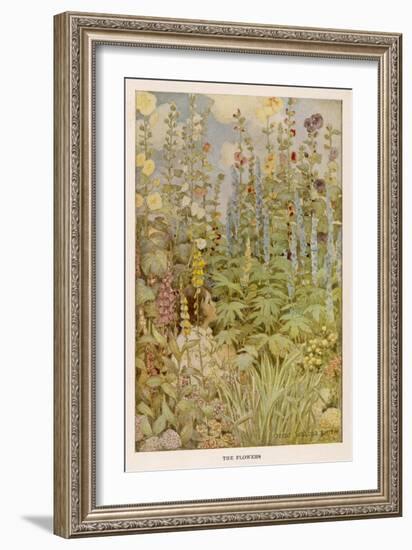 Girl in a Garden 1905-null-Framed Art Print