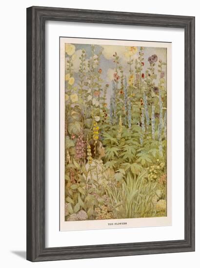 Girl in a Garden 1905-null-Framed Art Print