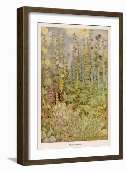 Girl in a Garden 1905-null-Framed Art Print