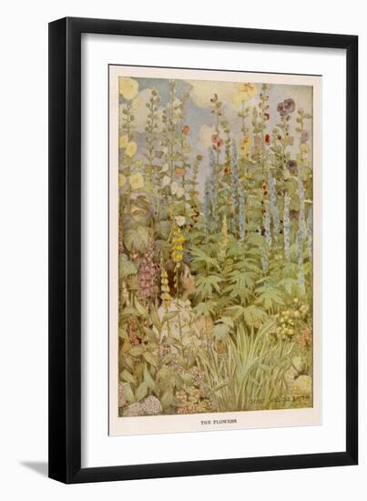 Girl in a Garden 1905-null-Framed Art Print