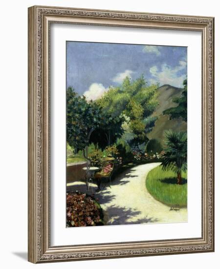 Girl in a Garden, C. 1925-Henri Lebasque-Framed Giclee Print