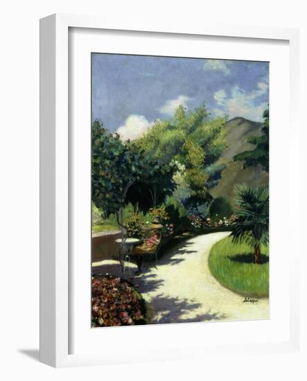 Girl in a Garden, C. 1925-Henri Lebasque-Framed Giclee Print