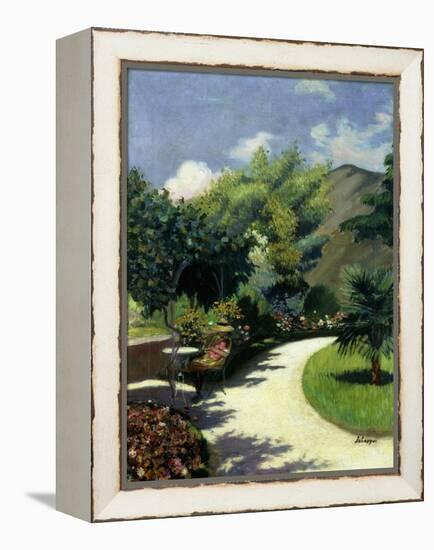 Girl in a Garden, Le Pradet; Fillette Au Jardin, Le Pradet, C.1925-Henri Lebasque-Framed Premier Image Canvas