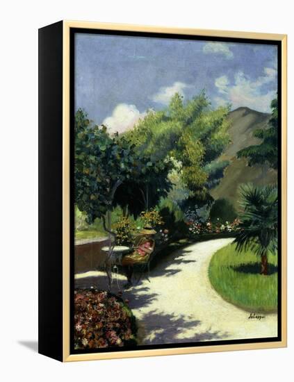 Girl in a Garden, Le Pradet; Fillette Au Jardin, Le Pradet, C.1925-Henri Lebasque-Framed Premier Image Canvas