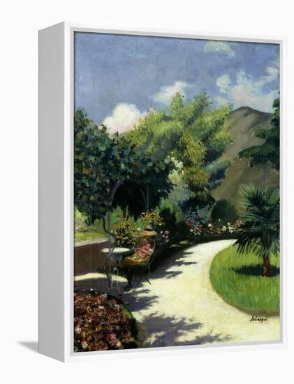 Girl in a Garden, Le Pradet; Fillette Au Jardin, Le Pradet, C.1925-Henri Lebasque-Framed Premier Image Canvas