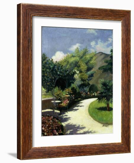 Girl in a Garden, Le Pradet; Fillette Au Jardin, Le Pradet, C.1925-Henri Lebasque-Framed Giclee Print