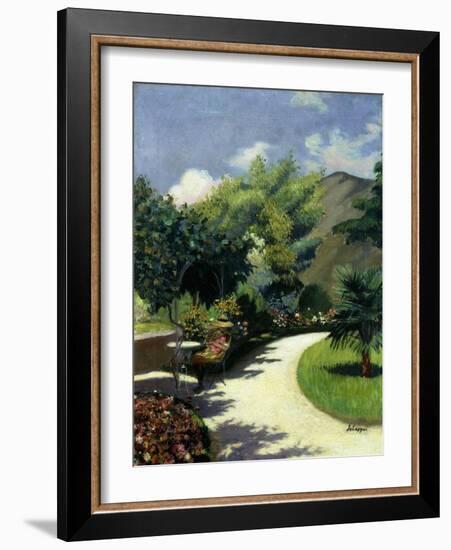 Girl in a Garden, Le Pradet; Fillette Au Jardin, Le Pradet, C.1925-Henri Lebasque-Framed Giclee Print