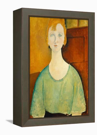 Girl in a Green Blouse, 1917-Amedeo Modigliani-Framed Stretched Canvas