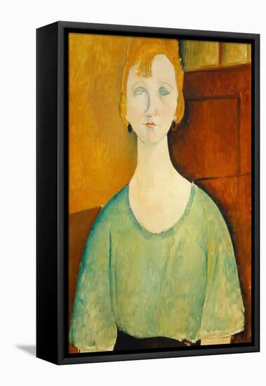 Girl in a Green Blouse, 1917-Amedeo Modigliani-Framed Stretched Canvas