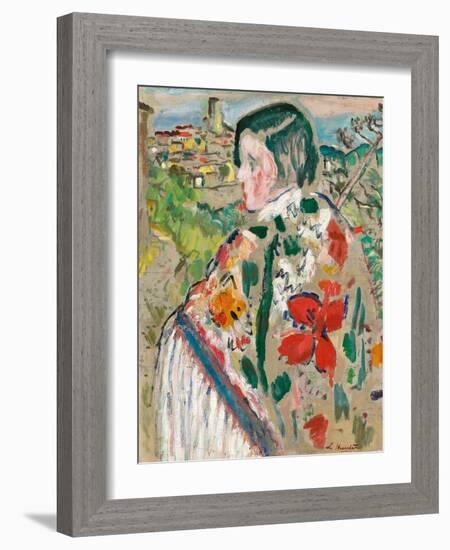 Girl in a Shawl-George Leslie Hunter-Framed Giclee Print