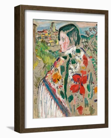 Girl in a Shawl-George Leslie Hunter-Framed Giclee Print