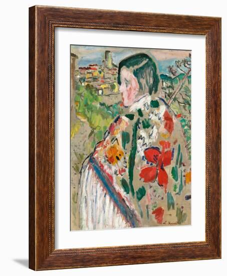 Girl in a Shawl-George Leslie Hunter-Framed Giclee Print