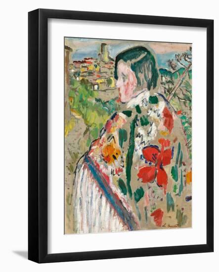 Girl in a Shawl-George Leslie Hunter-Framed Giclee Print