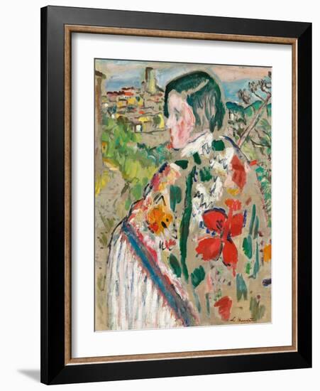 Girl in a Shawl-George Leslie Hunter-Framed Giclee Print