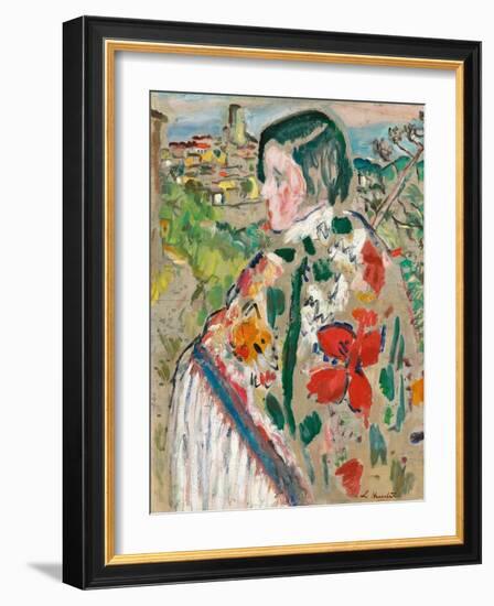 Girl in a Shawl-George Leslie Hunter-Framed Giclee Print