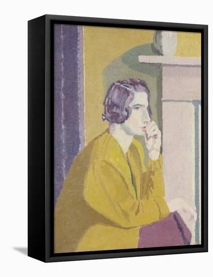 Girl in a Yellow Cardigan-Malcolm Drummond-Framed Premier Image Canvas