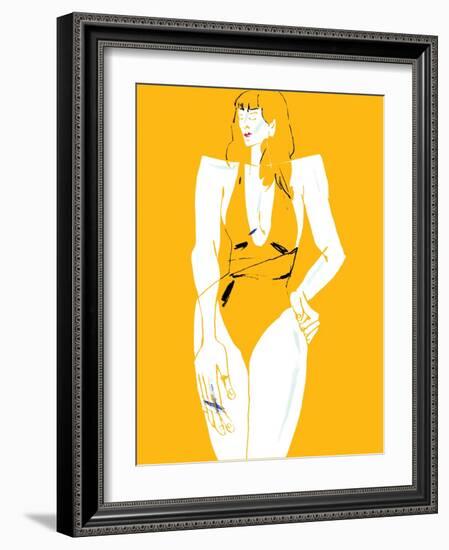 Girl in Bathing Suit Yellow-Francesco Gulina-Framed Photographic Print