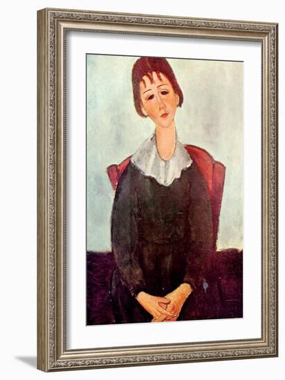 Girl in Black, 1918-Amedeo Modigliani-Framed Giclee Print