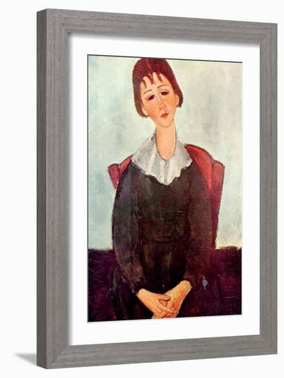 Girl in Black, 1918-Amedeo Modigliani-Framed Giclee Print