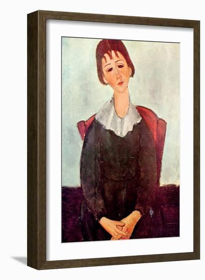 Girl in Black, 1918-Amedeo Modigliani-Framed Giclee Print