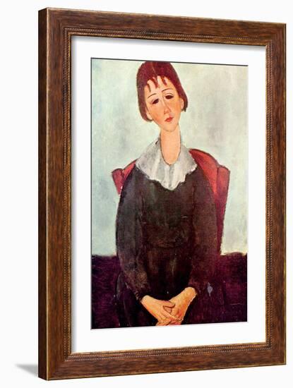 Girl in Black, 1918-Amedeo Modigliani-Framed Giclee Print