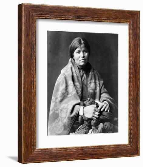 Girl in Blanket-Edward S^ Curtis-Framed Giclee Print