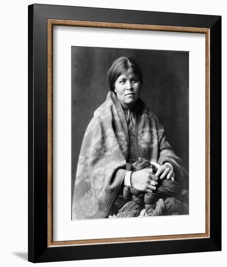 Girl in Blanket-Edward S^ Curtis-Framed Giclee Print