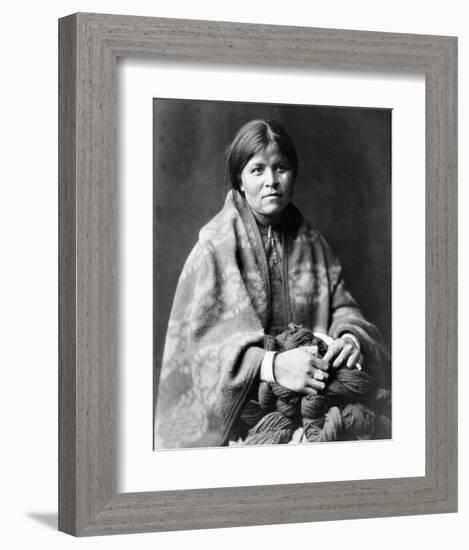 Girl in Blanket-Edward S^ Curtis-Framed Giclee Print