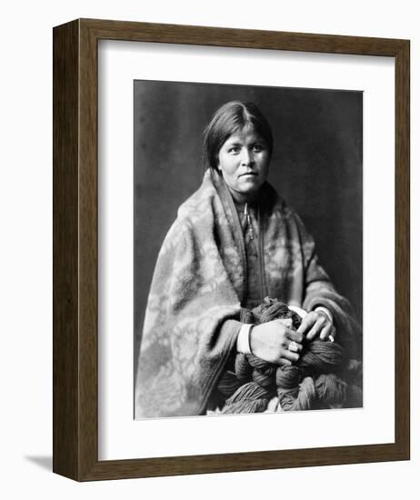 Girl in Blanket-Edward S^ Curtis-Framed Giclee Print