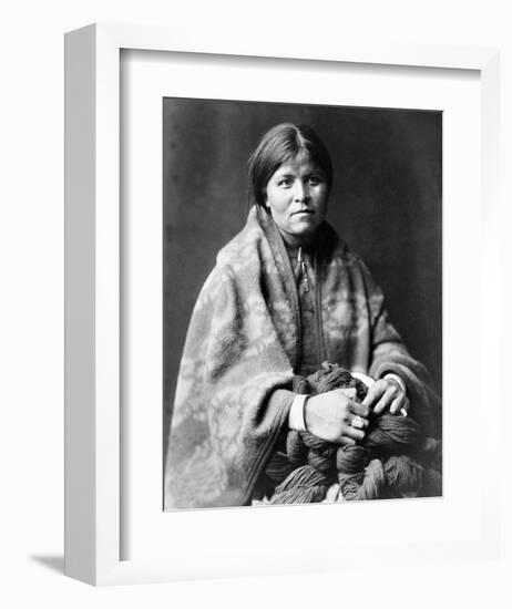 Girl in Blanket-Edward S^ Curtis-Framed Giclee Print