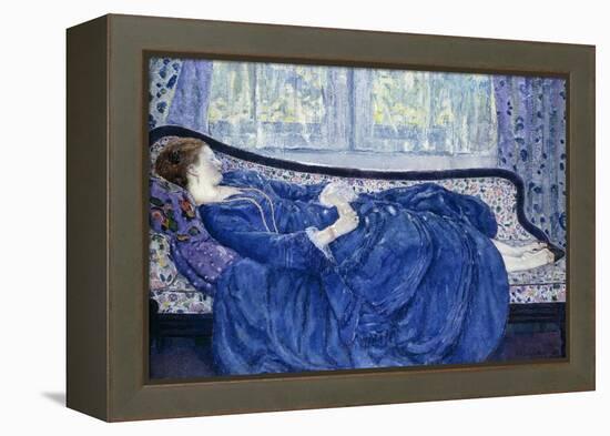 Girl in Blue, 1917-Frederick Carl Frieseke-Framed Premier Image Canvas