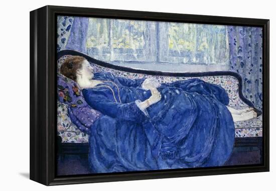 Girl in Blue, 1917-Frederick Carl Frieseke-Framed Premier Image Canvas