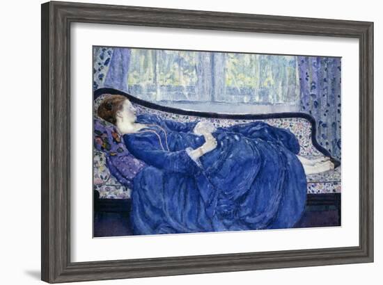 Girl in Blue, 1917-Frederick Carl Frieseke-Framed Giclee Print