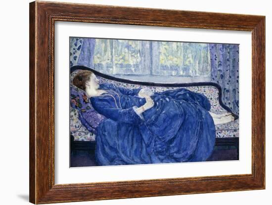 Girl in Blue, 1917-Frederick Carl Frieseke-Framed Giclee Print