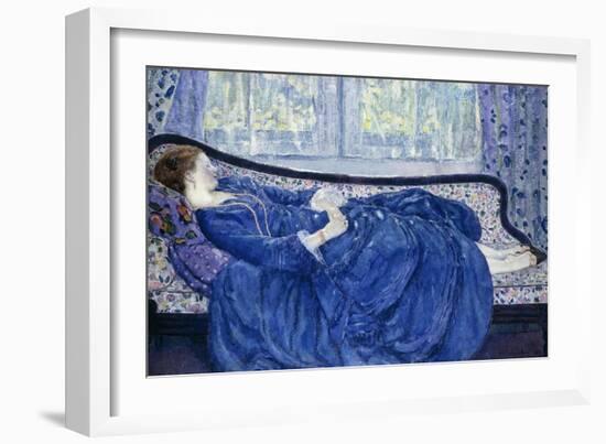 Girl in Blue, 1917-Frederick Carl Frieseke-Framed Giclee Print