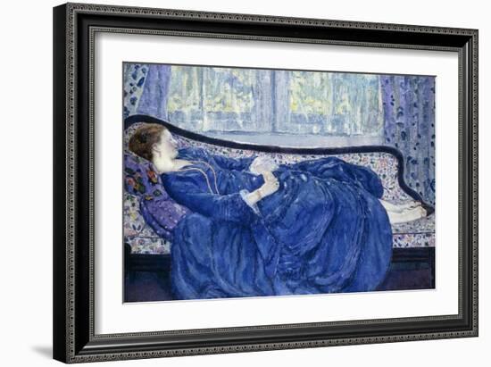 Girl in Blue, 1917-Frederick Carl Frieseke-Framed Giclee Print