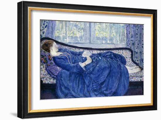 Girl in Blue, 1917-Frederick Carl Frieseke-Framed Giclee Print